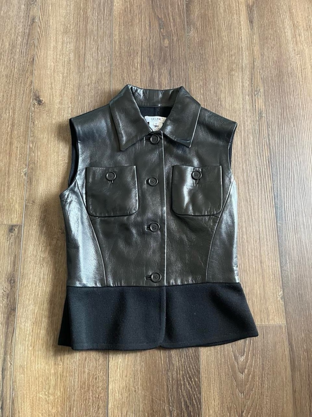 Vintage Celine Nappa Leather Vest with Wool